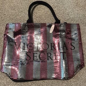 Victoria's Secret Pink and Silver Glam Tote